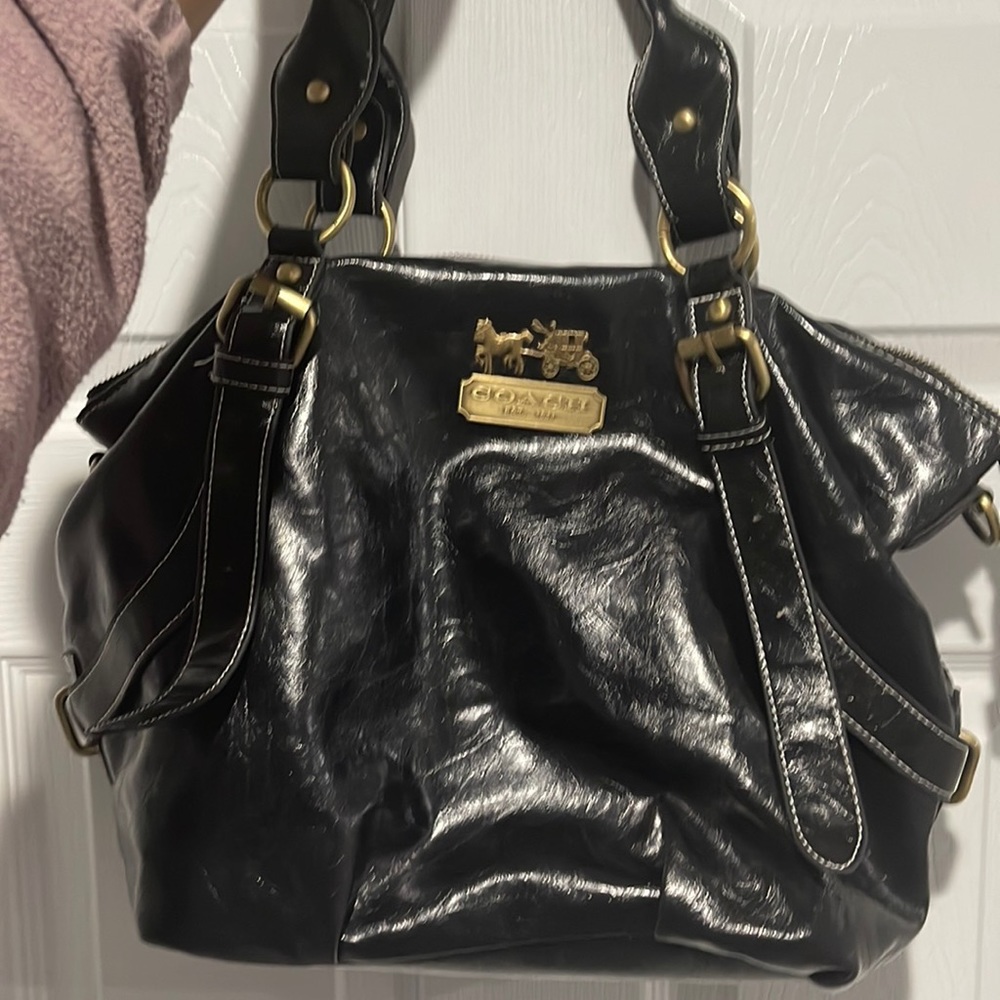 Coach Black Leather Satchel